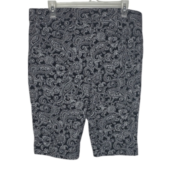 Rafaella Black and White Paisley Pull-On Bermuda Shorts - Picture 3 of 3